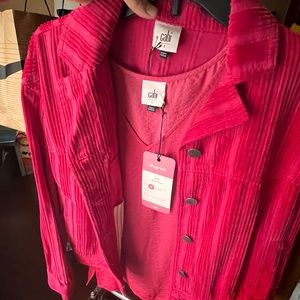 Cheeky Topper corduroy hot pink jacket. New, never worn. cAbi brand.